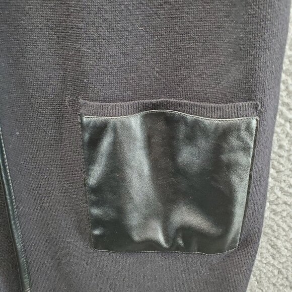 Chicos Longline Cardigan Size 1 Small Pockets Open Front Black Sleeveless - Picture 5 of 11